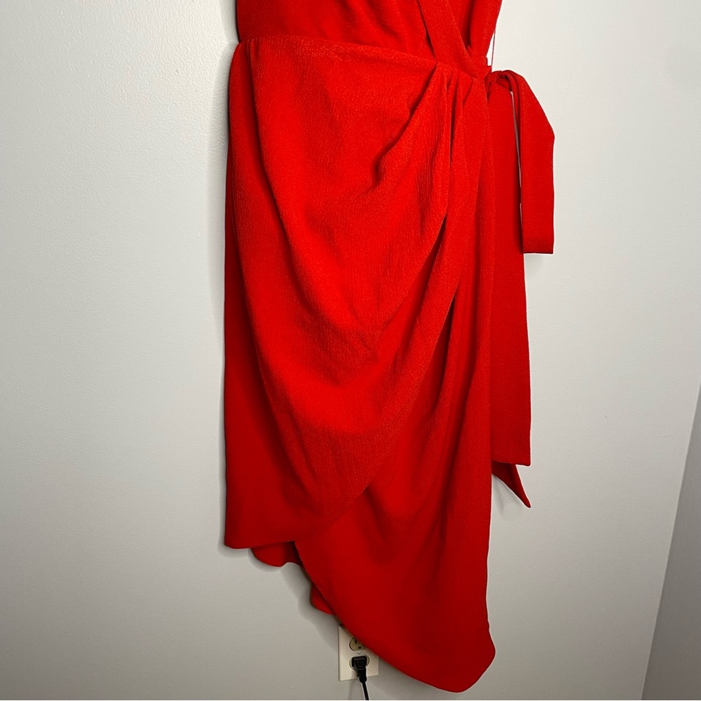 C/MEO Collective  Entice Red Asymmetrical Wrap Dress - Picture 7 of 10